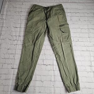 Tony Hawk Cargo‎ Jogger Pants YOUTH Boys Small Green Pull On Drawstring Pockets